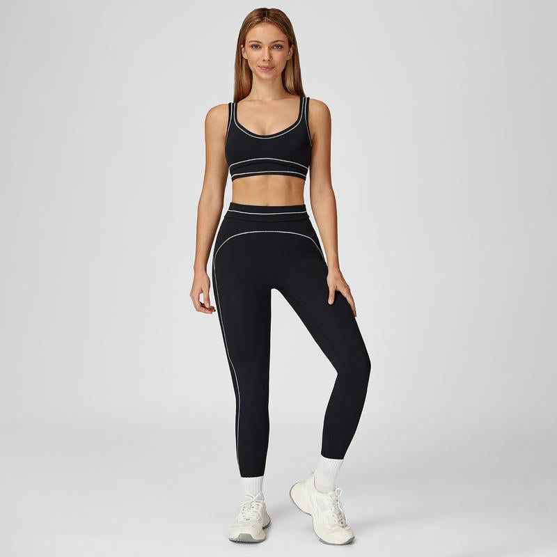 MFVIM Women'S Two-Piece Sports Set, Comfortable Activewear for Fitness and Gym, Athletic Clothing for Everyday Use Summer Sportswear Yoga Bottoms