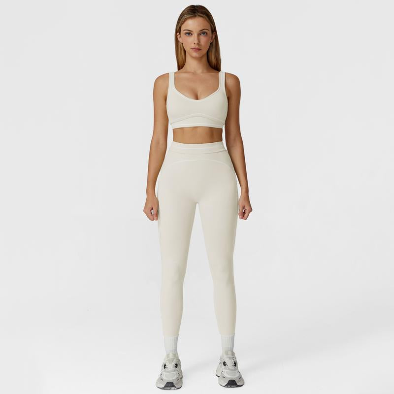 MFVIM Women'S Two-Piece Sports Set, Comfortable Activewear for Fitness and Gym, Athletic Clothing for Everyday Use Summer Sportswear Yoga Bottoms