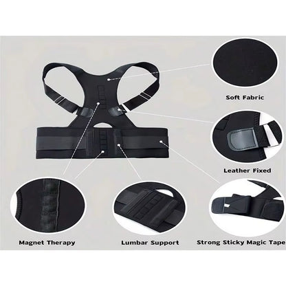 Back Brace Posture Corrector Magnetic Lumbar Back Support Belt Support Straightener for Spine Relieve Back Pain Improve Posture